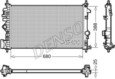 Радиатор, охлаждение двигателя DENSO DRM20109