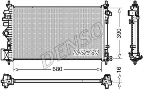 Радиатор, охлаждение двигателя DENSO DRM20111