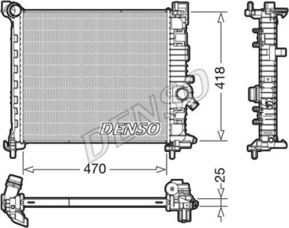 Радиатор, охлаждение двигателя DENSO DRM20114 (фото 1)