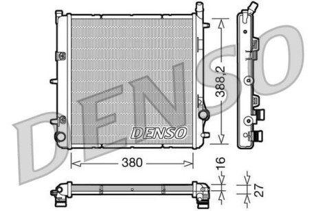 Радіатор, охолодження двигуна DENSO DRM21005