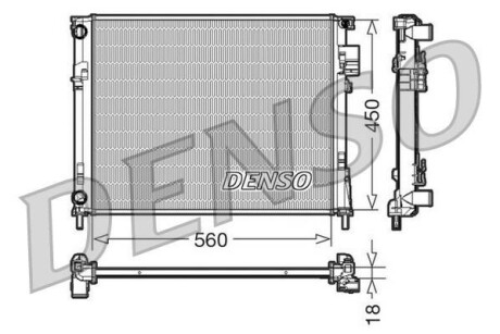 Радіатор, охолодження двигуна DENSO DRM23095