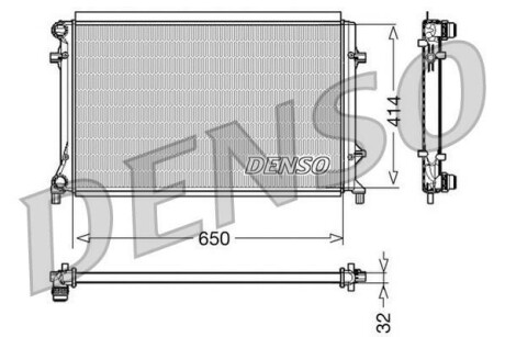 Радіатор, охолодження двигуна DENSO DRM32016