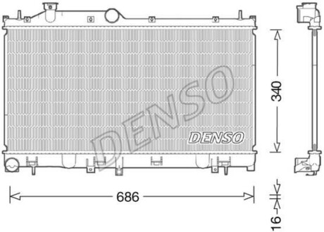 Радіатор двигуна, головний DENSO DRM36021