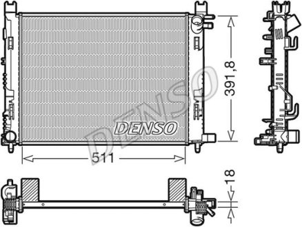 Радіатор двигуна, головний DENSO DRM37002 (фото 1)