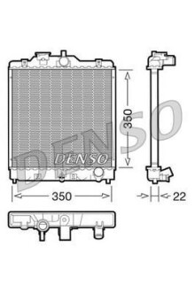 Радіатор, охолодження двигуна DENSO DRM40003