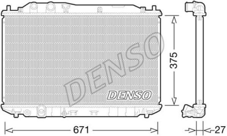 Радіатор, охолодження двигуна DENSO DRM40029