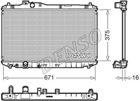 Радиатор, охлаждение двигателя DENSO DRM40037