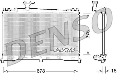 Радіатор, охолодження двигуна DENSO DRM44027