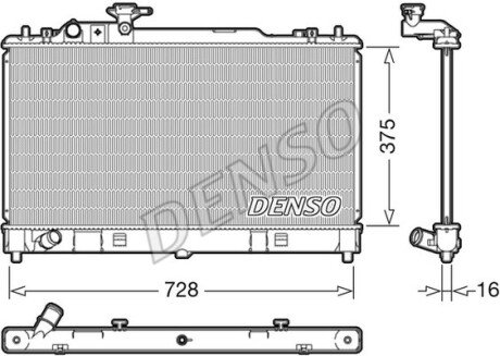 Радиатор, охлаждение двигателя DENSO DRM44033