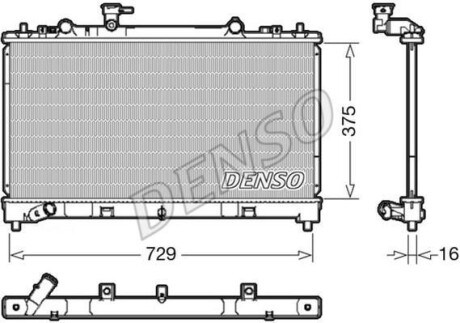 Радиатор, охлаждение двигателя DENSO DRM44038