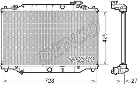 Радіатор двигуна, головний DENSO DRM44040