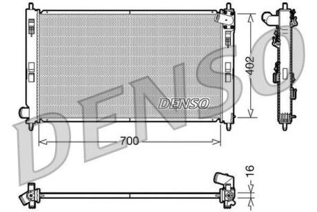 Радіатор, охолодження двигуна DENSO DRM45023