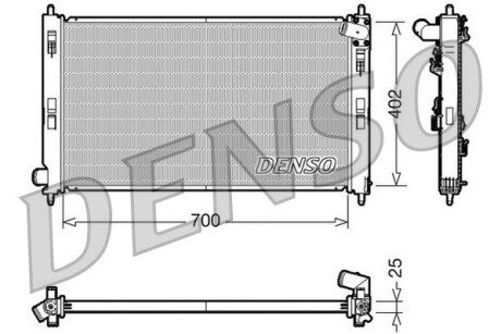 Радіатор, охолодження двигуна DENSO DRM45032