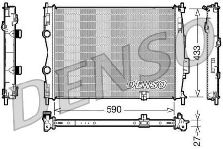 Радіатор, охолодження двигуна DENSO DRM46019