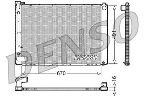 Радіатор, охолодження двигуна DENSO DRM50055