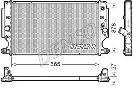 Радиатор, охлаждение двигателя DENSO DRM50088