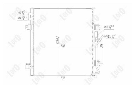 Радиатор кондиционера jeep cherokee, 68003971ab DEPO 023-016-0010