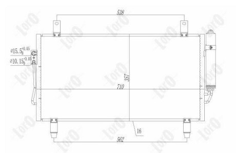 Радiатор кондицiонера з осушувачем Mitsubishi Outlander 2.0-3.0 12- DEPO 0330160018