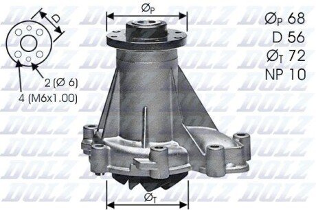 Насос системы охлаждения DOLZ M276 (фото 1)