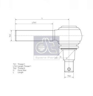 Наконечник поперечної кермової тяги DT 119011