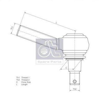 Наконечник поперечної кермової тяги DT 253155