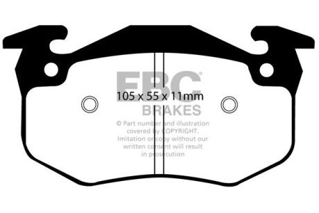 Комплект тормозных колодок, дисковый механизм EBC DP2983