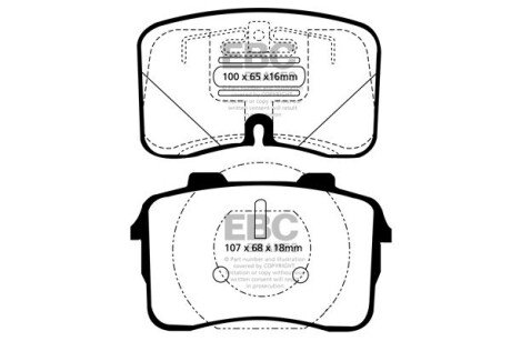 Комплект тормозных колодок, дисковый механизм EBC DP3883C