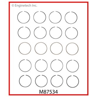 Кільця поршневі +0,75MM Enginetech M87534075MM