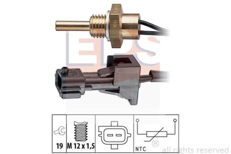Датчик, температура охлаждающей жидкости EPS 1.830.245