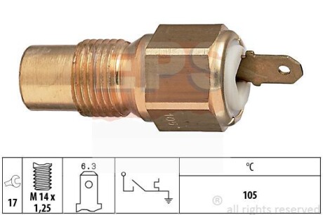 Термовыключатель, сигнальная лампа охлаждающей жидкости EPS 1.840.029 (фото 1)