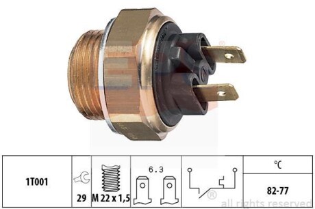 Термовыключатель, вентилятор радиатора EPS 1.850.030