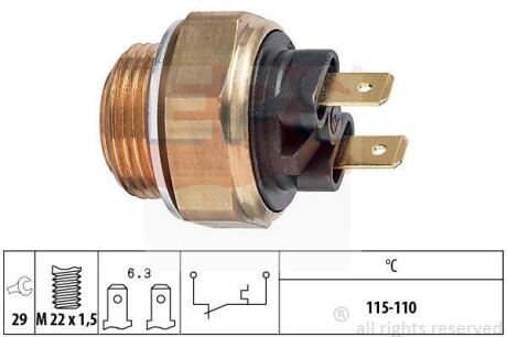 Термовыключатель, вентилятор радиатора EPS 1.850.135