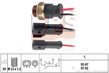 FIAT температурний датчик включення вентилятора радіатора TIPO 88- EPS 1.850.610