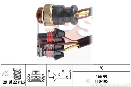 Термовыключатель, вентилятор радиатора EPS 1.850.615