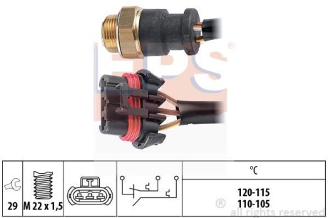 Термовыключатель, вентилятор радиатора EPS 1.850.703