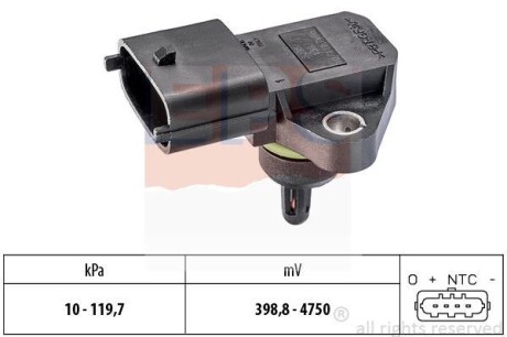 Датчик давления воздуха, высотный корректор; Датчик, давление во впускном газопроводе EPS 1.993.098
