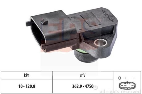 Датчик давления воздуха, высотный корректор; Датчик, давление во впускном газопроводе EPS 1.993.118 (фото 1)