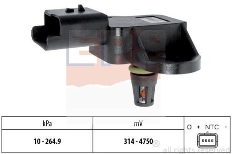 Датчик давления воздуха, высотный корректор; Датчик, давление во впускном газопроводе EPS 1.993.137 (фото 1)