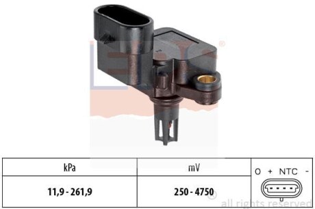 Датчик давления воздуха, высотный корректор; Датчик, давление во впускном газопроводе EPS 1.993.245