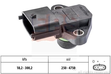 Датчик давления воздуха, высотный корректор; Датчик, давление во впускном газопроводе EPS 1.993.345 (фото 1)