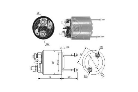 Elektromagnes roz.VW,CITROEN,RENAULT,VOL VO /sys.VALEO/1 wsuwka/ ERA 227519