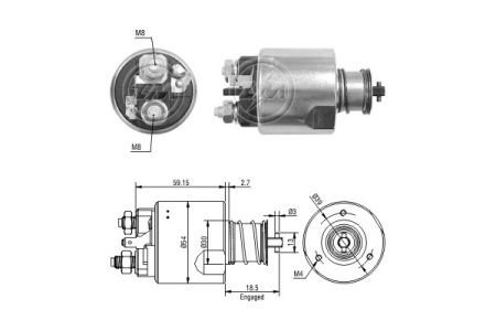 Тяговое реле, стартер ERA ZM3491