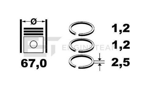 Комплект поршневых колец ET ENGINETEAM R4001300