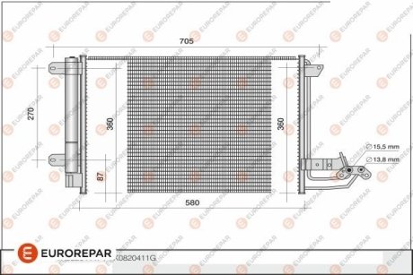 8418991000 РАД?АТОР КОНДИЦ?ОНЕРА EUROREPAR 1609634880