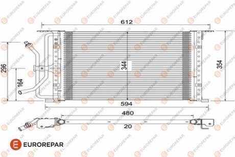 Радіатор кондиціонера VW Caddy/Skoda Octavia 03- EUROREPAR 1609637480