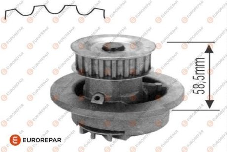 Помпа води Opel Astra F/G/Combo/Corsa A/B/Kadett D/E/Vectra A/B 1.4/1.6/i/Si 79-04 (19z) EUROREPAR 1623101380