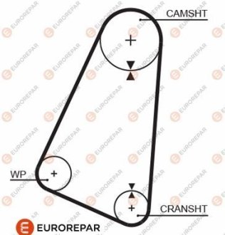 Ремінь ГРМ VW Golf II/VW Passat/VW Polo 1.1/1.3i 74-92 EUROREPAR 1633136280