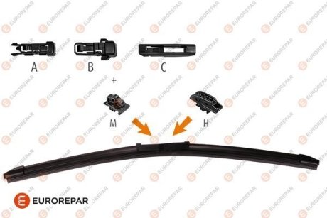 Щітка склоочисника (750mm) Ford Transit Custom 12-/Renault Scenic III 09- (безкаркасна) EUROREPAR 1635455380 (фото 1)