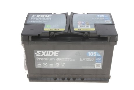 Стартерная батарея (аккумулятор) EXIDE EA1050 (фото 1)