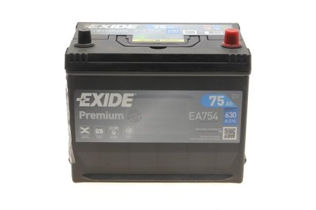 АКБ 6СТ-75 R+ (пт630) (необслуж) Asia Premium EXIDE EA754 (фото 1)